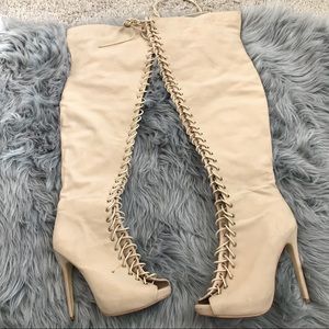 Nude knee boots size 7.5